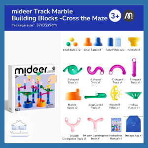 (51PCS) Mideer Track Marble Building Blocks Tiles - Children Kid Fun Learning Educational Activity Building Blocks Tile STEM Toy