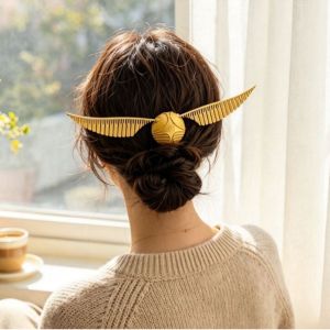 3D Printed Cute Style gold Snitch Hair Tie Hair Clip Creative Headwear Halloween cos Accessories