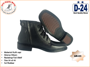 sepatu pdh dinas polisi AR03 material kulit sapi standar TNI Polri POL.PP