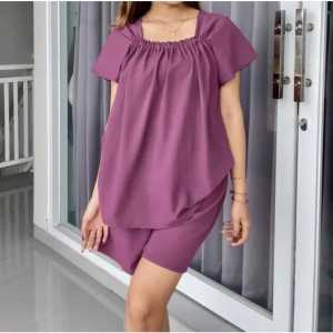 setelan baju tidur wanita bahan katun Crinkle Airflow premium