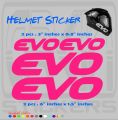 evo Helmet Sticker set standard size cutout vinyl sticker. 
