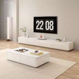 Living Room TV Cabinet Floor Coffee Table Household Multi-Functional TV Stand Solid Wood Floor Cabinet