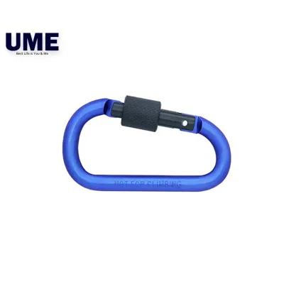 Carabiner Clip with Lock D Shape Keychain Aluminum Climbing Hooks for Outdoor Camping Fishing Traveling KC75