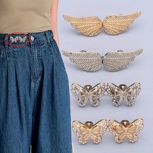 OQEWPI ล่องหนแบบล่องหน ตัวปรับปุ่มผีเสื้อ กระต่ายกระต่ายกระต่าย เล็บฟรี กางเกงกระชับมือ สง่างามเรียบหรู ปรับได้ปรับได้ หัวเข็มขัดเอวสูง ใช้ได้ทุกเพศ