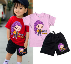 Mira Zoey & Rumi Solo Merch Terno Set for Kids 1–8 Years Old – T-Shirt Shorts & Cap | OOTD Fashion Outfit