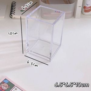 YUNAFIN Transparent Acrylic Pen Holder Three Grid Square Pencil Rack Large Capacity Storage Rack School