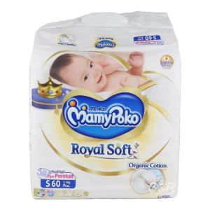 MamyPoko Royal Soft Tape Diaper Small S 60pcs 3–8kg Organic Cotton Baby Diaper Japan Quality Soft