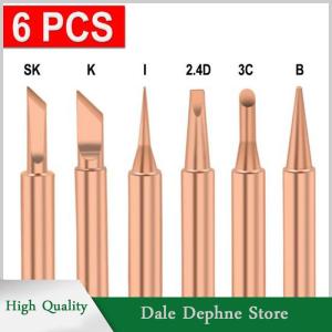 [Dale Dephne] 5 6pcs Pure Copper 900M-T Solder Iron Tip Lead-free Solder Tip Welding Head