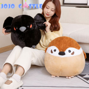 JOJO CASTLE 35/40cm Cute Sparrow Crow Plush Toy Fat Round Stuffed Bird Animal Doll Pillow Soft Lifelike Bird Gifts For Children