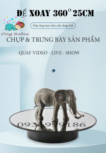 Bàn xoay trưng bày sản phẩm 25cm 360 Độ Đế xoay điện trưng bày chụp ảnhquay videos sản phẩm