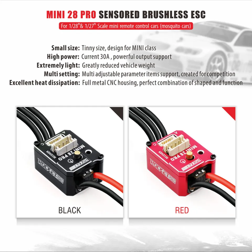 ROCKET 1525 Brushless Sensored Motor 30A ESC LED Program Card Set