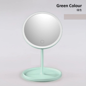 Ready Stock LED USB Rechargeable Rotatable Three Light Mode Plastic Pink White Dressing Makeup Mirror with Light Beauty Cosmetic Girls Desk Table Lamp Storage Tray Accessories Organiser Home Household Living Bedroom Toilet Bathroom Vanity Cute Cheap