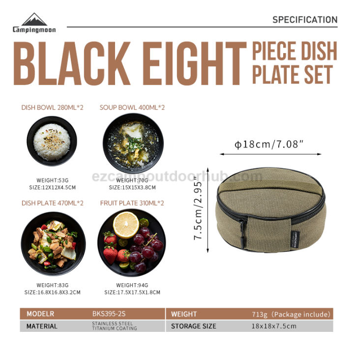 CAMPINGMOON%20Black%20Stainless%20Steel%20Dining%20Tableware%20Set%20Plate%20Dish%20Bowl%20Titanium%20Coated%20Portable%20Ultralight%20Camping%20Picnic%20Outdoor%20Dinnerware%20Utensil%20with%20Storage%20Bag%20Camping%20Moon%20-%20Image%206