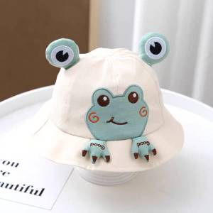 หมวกบักเก็ตเด็กน่ารักลายกบ ผ้าฝ้ายนุ่ม สำหรับเด็ก 5เดือน-3ปี รอบหัว 48-50 cm พร้อมส่ง