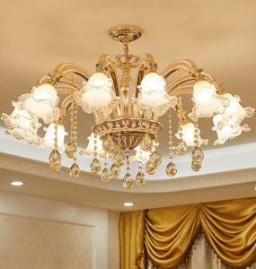 LAMPU HIAS GANTUNG KRISTAL BUNGA MEWAH / LAMPU GANTUNG RUANG TAMU