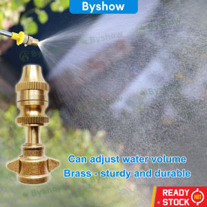 Byshow Adjustable height atomizing water spray nozzle Misting Nozzle Agricultural Sprayer Brass Missile Nozzle High Pressure nozzle head Long Range for Garden Fruit Tree Pesticide Spraying Fine Mist Atomization nozzle 喷雾器喷头