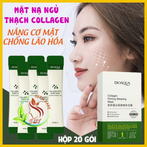 Hộp 20 Gói Mặt Nạ Ngủ BIOAQUA Chiết Xuất Collagen - Giúp Nâng Cơ Mặt Săn Chắc Bổ Sung Collagen Chống Lão Hóa Dưỡng Da Sáng Mịn Màng