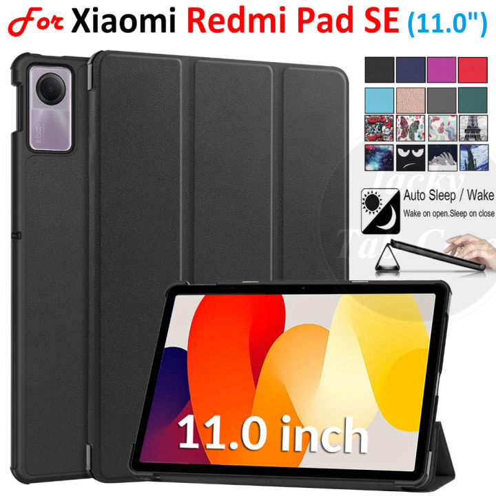 Case for Xiaomi Redmi Pad SE 11 inch 2023 Released,PU Leather Flip Embossed  Flower Stand Case Cover with Card Solt Protective Cover for Redmi Pad SE