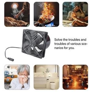 12cm 12V Extractor Fan Low Noise Inline Duct Hydroponic Air Blower Exhaust Fan for Home Bathroom Grow Room Ventilation