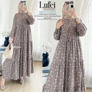 LUFCI MIDI DRESS BY MOELA 0410 PAKAIAN WANITA ATASAN TRENDY HQ FASHION STORE OUTFIT TERBARU TERMURAH TERLARIS