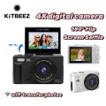 【KiTBEEZ KP-2】 Digital Camera 64MP WiFi Digital Camera 4K 18X Digital Zoom 180° Flip Screen Selfile Vlog Video Recorder YouTube. 