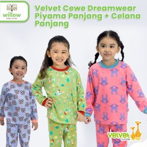 Piyama Bayi - Velvet Cewe Dreamwear Piyama Panjang+Celana Panjang