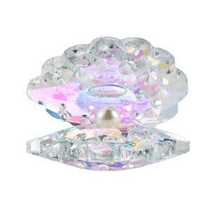 MKEB สะท้อนแสงสะท้อน เปลือกหอยสังข์คริสตัลกับมุก เครื่องประดับหอยมุก ที่ดักแสงแดด ของสะสมรูปเปลือกหอยคริสตัล สร้างสรรค์และสร้างสรรค์ ไข่มุกเทียม รูปปั้นเปลือกหอยแก้วคริสตัล ของขวัญเป็นปัจจุบัน