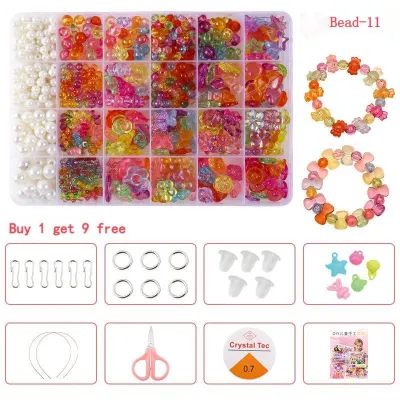 ★Same Day Shipping★ 24 Grid DIY Handmade Beads Toys for Children with Accessory Set Girl Weaving Bracelet Jewelry Making Toys Creative Children Gift