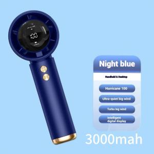 6000Mah Mini Fan USB Rechargeable Handheld Fan  100 Speed Adjustment LED Display battery Portable Fan