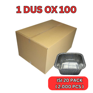 Wadah Aluminium Foil Cup 1 Dus Ox 100 Ukuran Kecil 100 Ml + Tutup Untuk Cetakan Puding Nutrijel