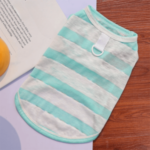 RUCHO Breathable Dog Cooling Vest Thin Striped Cat Sunscreen Vest Pet Casual Wear Soft Dog Striped T-shirt Summer