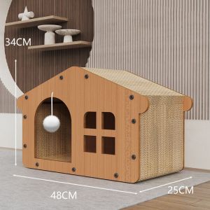 【KenCo】บ้านแมวกระดาษ เตียงแมว และที่ลับเล็บ อเนกประสงค์ ทนทาน แบบกล่องบ้าน