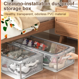 ✨Best Price✨[See-Through Easy Access] Clear Visible Organizer/No-Assembly Dust-Proof Storage Box/Durable Large Capacity For Home Organization Students Office Use