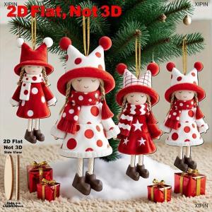 [COD] XIPIN ตุ๊กตาสาวคริสมาสต์ของตกแต่งสำหรับคริสต์มาส16ชิ้นดีไซน์คลาสสิกสีแดงและขาว