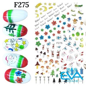 Decal Dán Móng Noel F276 – Miếng Dán Nail Merry Christmas Dễ Thương Họa Tiết Giáng Sinh Trang Trí Móng Tay