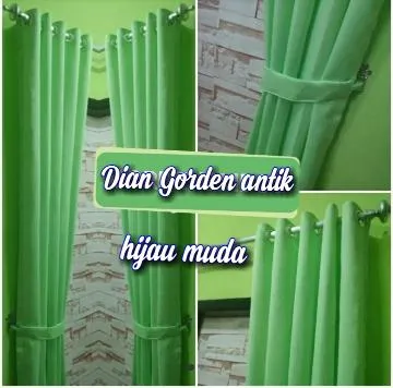 Gorden Jendela Polos Panjang 4 Meter hordeng lubang Semokring