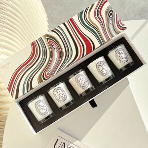 Diptyque Nến Thơm Bộ Quà Tặng 5 Mùi Kèm Túi Xách Theo Hãng / White