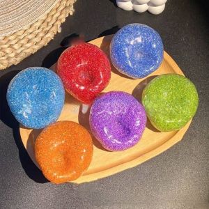 BEIBEI สกุชชี่ การจำลองแบบจำลอง ลูกบอลคริสตัล TPR โปร่งใสโปร่งใส อีลาสติก ของเล่นเด้งกลับช้า ตลกๆ สร้างสรรค์และสร้างสรรค์ ของเล่นหนีบลูกบอลทำมือ ของขวัญสำหรับเด็ก