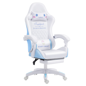 Ghế game cute dành cho con gái siêu dễ thương ghế xoay văn phòng nệm cao su livetream có ngả lưng gác chân