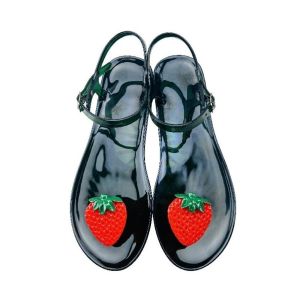 Watermelon Jelly Fruits Sandals Lemon Strawberry Mango Grape Bee Korean Style Slippers Lemon Orange Non Slip