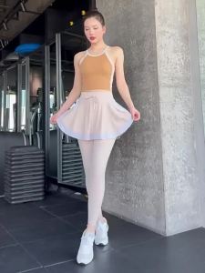 2025Fake Two-Piece Yoga Pants Womens High Waist Hip Lift Running Pants Stretch Leggings Professional Sports plus Size Workout Pants Pants09/08