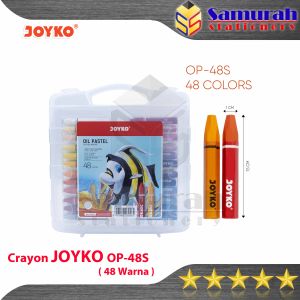 Crayon Joyko OP-48s / Krayon Minyak isi 48 Warna / Oil Pastel OP 48S For Drawing Water Resistant - Non Toxic