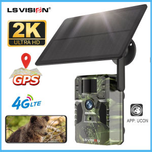 LS VISION 2K 4MP 4G Solar Alert Intelligent Trail Camera UCon APP Outdoor IP66 Waterproof CCTV Camera 0.2S Fast Wake-up PIR Ai Move Tracking Automatic Recording Wildlife Camera for Garden Yard Farms