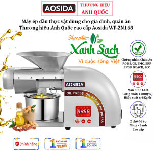 Máy ép dầu dùng gia đình Thương hiệu Anh AOSIDA - WF-ZN168 Công suất cực lớn 1800W - Hàng Nhập Khẩu