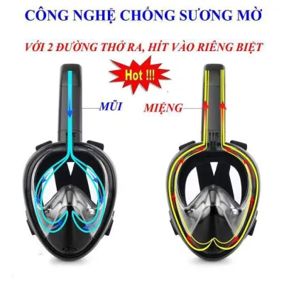 Mặt nạ lặn - Kính Lặn Liền Ống Thở có NGÀM GẮN CAMERA HÀNH TRÌNH - Bảo hành 1 đổi mới