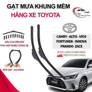 [LOẠI CAO CẤP] 1 Cặp gạt mưa khung mềm xe Toyota Vios Wigo Corolla Altis Camry Innova Fortuner Yaris Avanza Rush Hiace Land Cruiser Prado Alphard thanh chổi cần gạt mưa silicon mềm cao cấp  gạt kính xe oto thanh gạt nước mưa