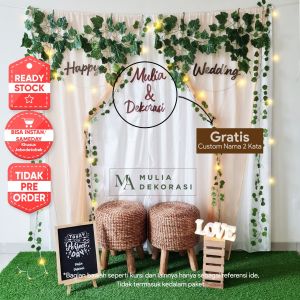 Dekorasi Backdrop Lamaran Nikahan Syukuran Aqiqah Khitan Background Backdrop Paket AA