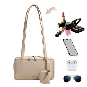 Elegant PU Leather Laptop Bag for Women Trendy Shoulder Bag for Work Shopping and Travel in Classic Colors