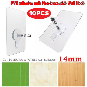 Two PVC non marking nails strong adhesive hooks no hole punching kitchen bathroom invisible sucker no nail mounting rack pasting screw