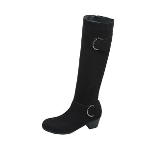 Falimottype)Size 35-40 Womens Thick Heel Boots Roman Style Long Boots Fashion School Student Shoes（add 1 size）